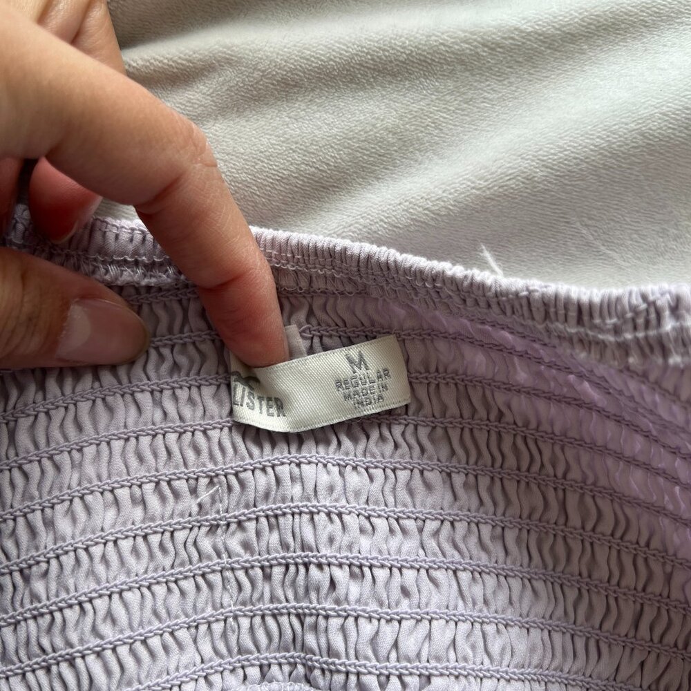 Hollister Pastel Lavender Eyelet Mini Babydoll Dress - Picture 3 of 6